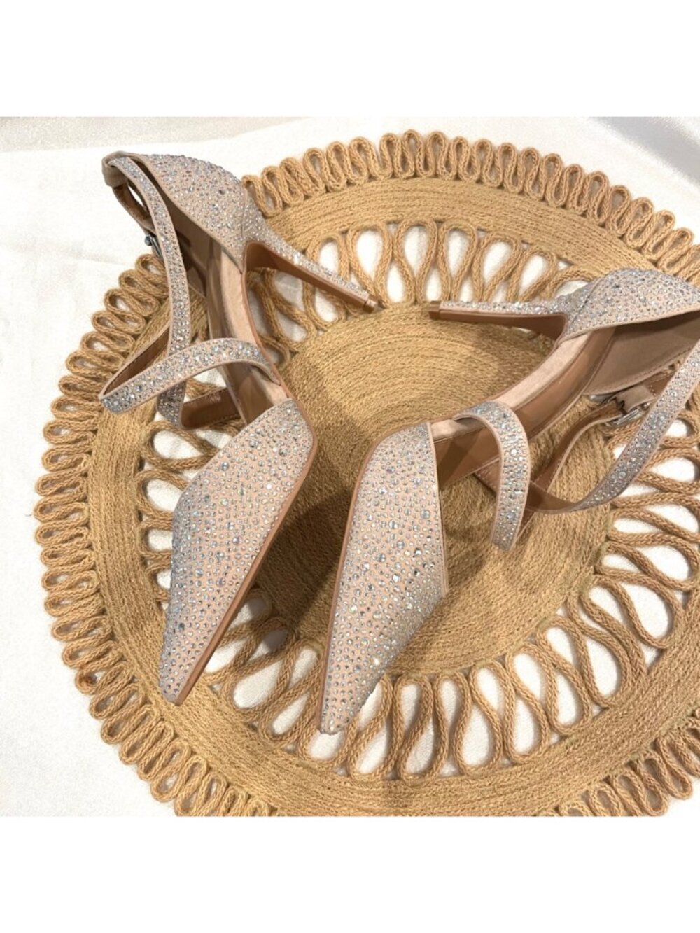 Carvela Kross Jewel Court Heels Glam EU 40.5 Neutral Jewel Crystal Rhinestone - Picture 6 of 12